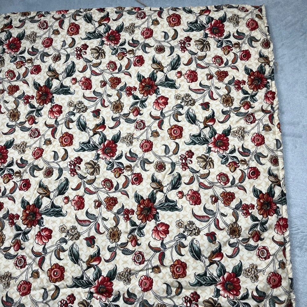 Handcrafted Bird Patchwork Tied Quilt 52x34 Green Gold Floral Reversable